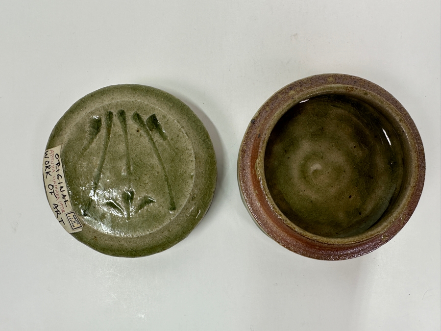Atsuya Hamada (1932-1986, Japanese) Original Studio Pottery Covered Incense Box Vintage 1972 3.75'W X 2'H - Son Of Shoji Hamada - Estimate $300-$600 [Photo 7]