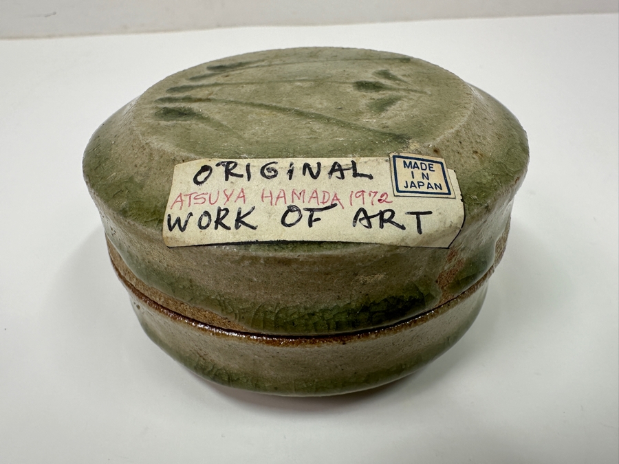 Atsuya Hamada (1932-1986, Japanese) Original Studio Pottery Covered Incense Box Vintage 1972 3.75'W X 2'H - Son Of Shoji Hamada - Estimate $300-$600 [Photo 5]
