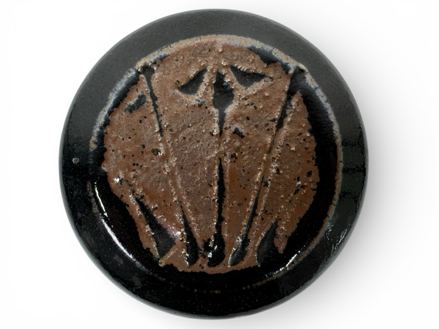 Atsuya Hamada (1932-1986, Japanese) Original Studio Pottery Covered Incense Box Vintage 1972 4'W X 2'H - Son Of Shoji Hamada - Estimate $300-$600