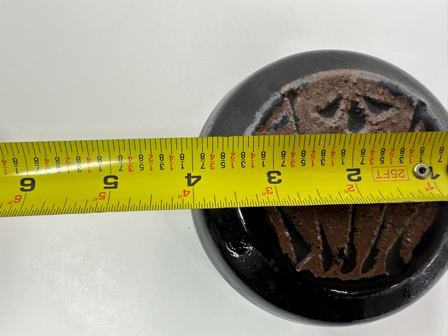 Atsuya Hamada (1932-1986, Japanese) Original Studio Pottery Covered Incense Box Vintage 1972 4'W X 2'H - Son Of Shoji Hamada - Estimate $300-$600 [Photo 6]