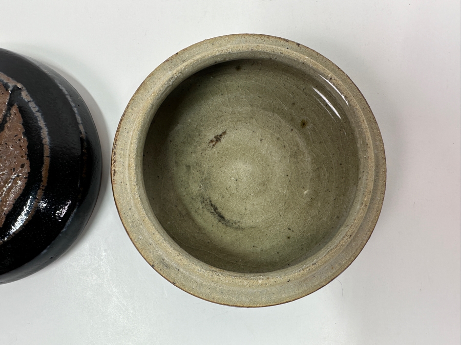 Atsuya Hamada (1932-1986, Japanese) Original Studio Pottery Covered Incense Box Vintage 1972 4'W X 2'H - Son Of Shoji Hamada - Estimate $300-$600 [Photo 4]