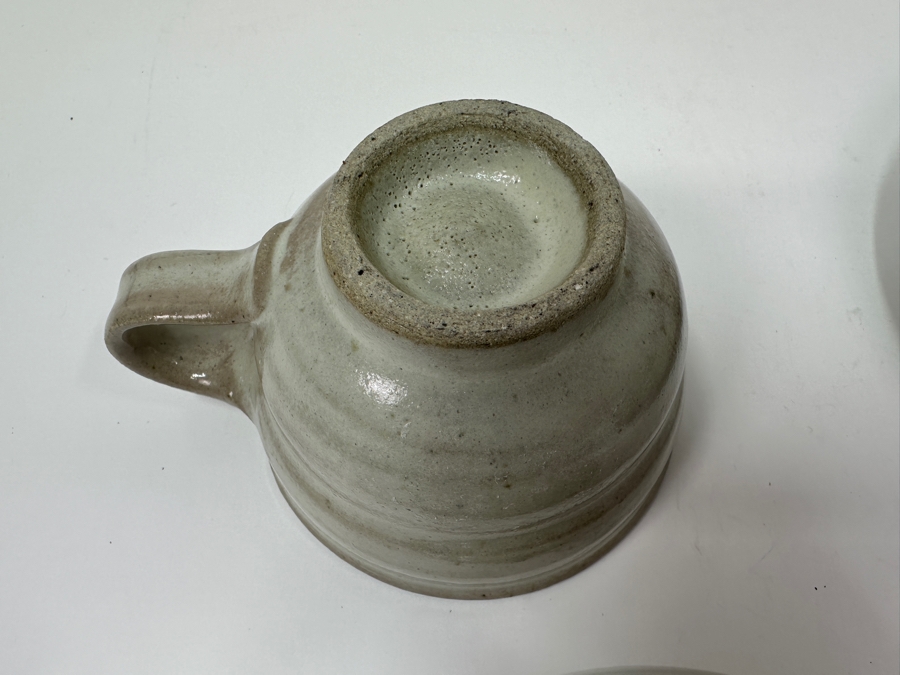 Atsuya Hamada (1932-1986, Japanese) Original Studio Pottery Pair Of 2.75' Cups And 7' Saucers Vintage 1972 - Son Of Shoji Hamada - Estimate $450-$1,100 [Photo 14]