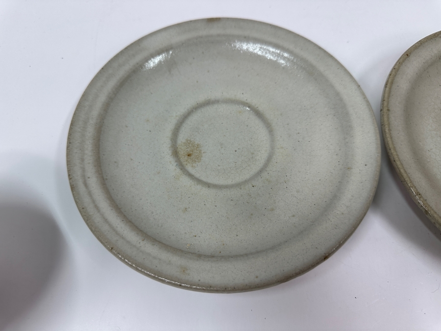 Atsuya Hamada (1932-1986, Japanese) Original Studio Pottery Pair Of 2.75' Cups And 7' Saucers Vintage 1972 - Son Of Shoji Hamada - Estimate $450-$1,100 [Photo 4]