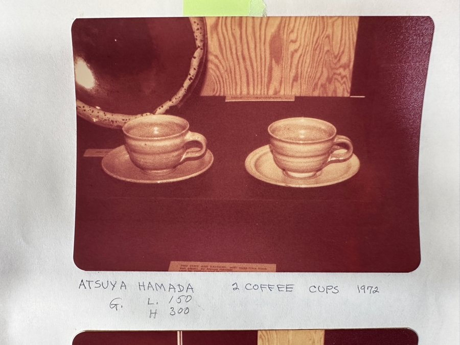 Atsuya Hamada (1932-1986, Japanese) Original Studio Pottery Pair Of 2.75' Cups And 7' Saucers Vintage 1972 - Son Of Shoji Hamada - Estimate $450-$1,100 [Photo 12]