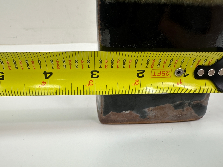 Shoji Hamada (1894-1978, Japanese) Original Studio Pottery Rectangular Bottle Vase Vintage 1965 4'W X 4'D X 9.5'H - Started The Mingei (Folk-Art) Movement In Japan - Declared A 'Living National Treasure' In 1955 Estimate $3,000-$20,000+ [Photo 8]