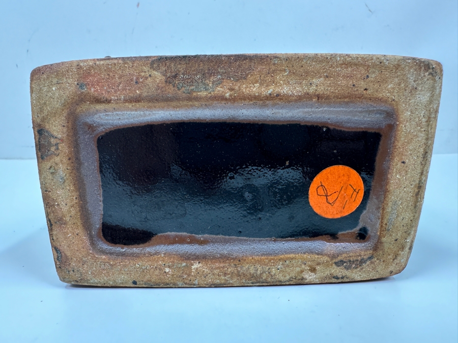 Shoji Hamada (1894-1978, Japanese) Original Studio Pottery Rectangular Bottle Vase Vintage 1965 4'W X 4'D X 9.5'H - Started The Mingei (Folk-Art) Movement In Japan - Declared A 'Living National Treasure' In 1955 Estimate $3,000-$20,000+ [Photo 5]