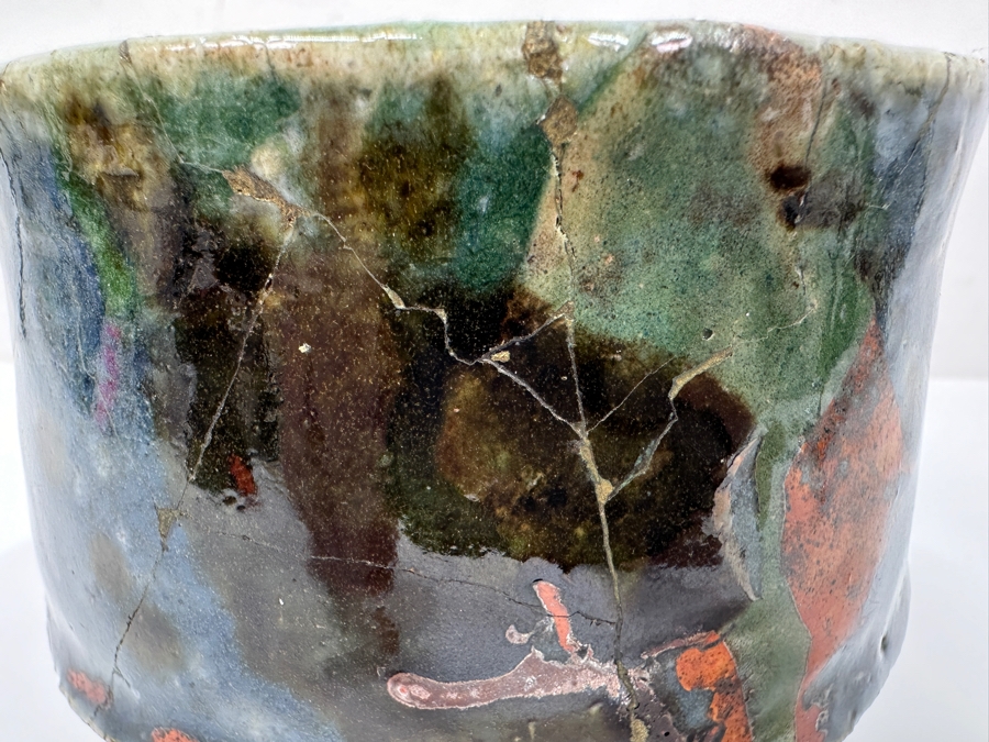 Kawai Kanjiro (1890-1966, Japanese) Original Studio Pottery Tea Bowl Chawan Vintage 1964 4.75'W X 4'H - Key Figure In The Mingei (Folk-Art) Studio Pottery Movement (Has Been Professionally Repaired) Estimate $1,000-$3,000 [Photo 7]