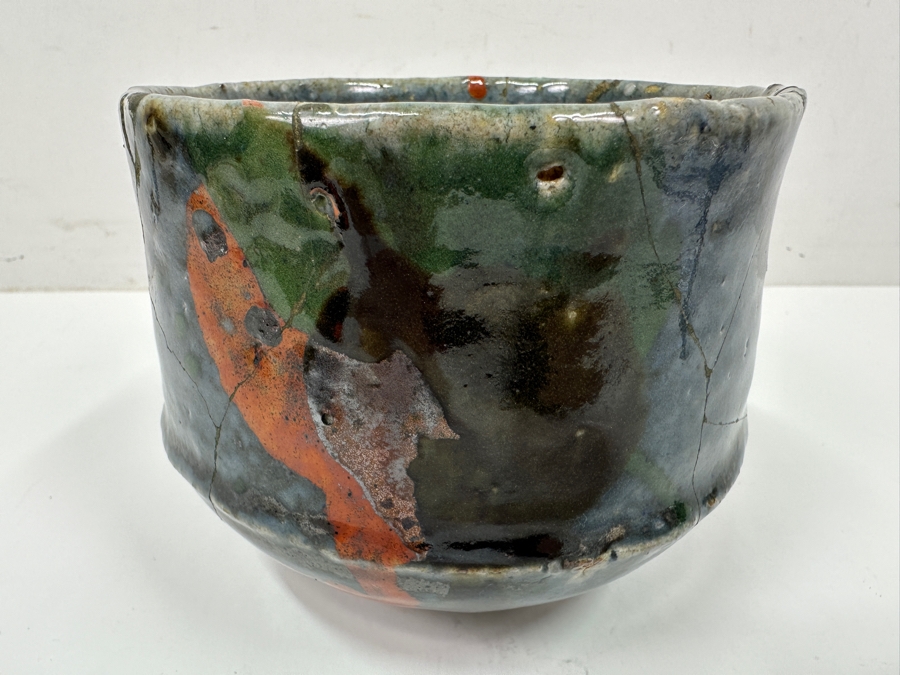 Kawai Kanjiro (1890-1966, Japanese) Original Studio Pottery Tea Bowl Chawan Vintage 1964 4.75'W X 4'H - Key Figure In The Mingei (Folk-Art) Studio Pottery Movement (Has Been Professionally Repaired) Estimate $1,000-$3,000 [Photo 2]