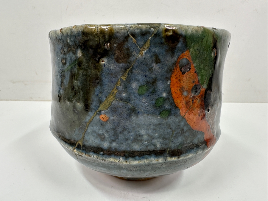Kawai Kanjiro (1890-1966, Japanese) Original Studio Pottery Tea Bowl Chawan Vintage 1964 4.75'W X 4'H - Key Figure In The Mingei (Folk-Art) Studio Pottery Movement (Has Been Professionally Repaired) Estimate $1,000-$3,000 [Photo 4]
