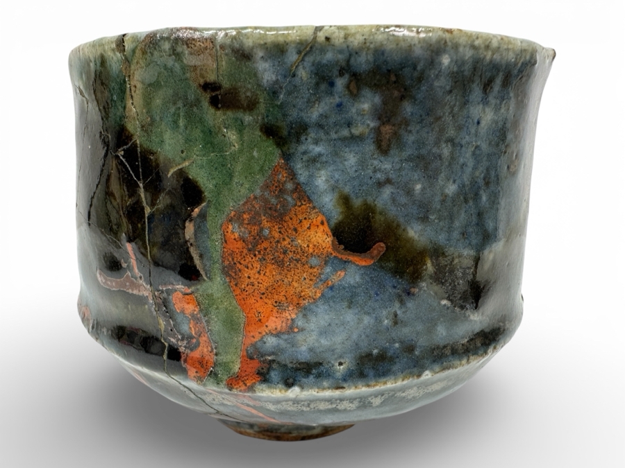 Kawai Kanjiro (1890-1966, Japanese) Original Studio Pottery Tea Bowl Chawan Vintage 1964 4.75'W X 4'H - Key Figure In The Mingei (Folk-Art) Studio Pottery Movement (Has Been Professionally Repaired) Estimate $1,000-$3,000