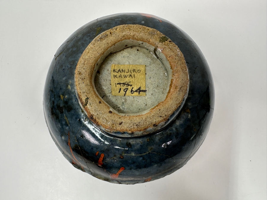 Kawai Kanjiro (1890-1966, Japanese) Original Studio Pottery Tea Bowl Chawan Vintage 1964 4.75'W X 4'H - Key Figure In The Mingei (Folk-Art) Studio Pottery Movement (Has Been Professionally Repaired) Estimate $1,000-$3,000 [Photo 11]