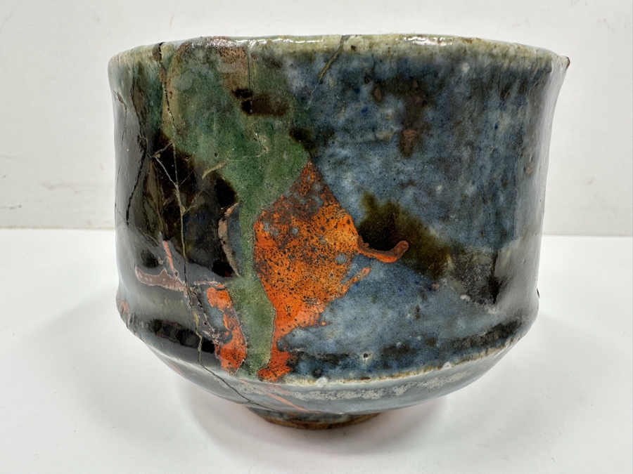 Kawai Kanjiro (1890-1966, Japanese) Original Studio Pottery Tea Bowl Chawan Vintage 1964 4.75'W X 4'H - Key Figure In The Mingei (Folk-Art) Studio Pottery Movement (Has Been Professionally Repaired) Estimate $1,000-$3,000 [Photo 5]