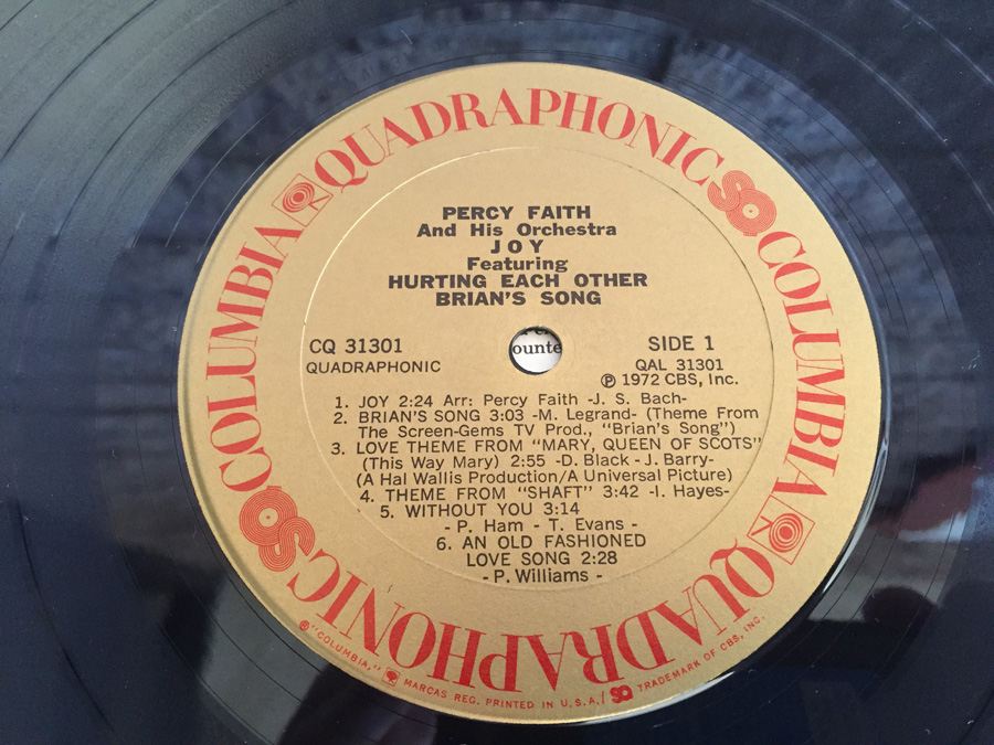 Percy Faith And His Orchestra - Joy - Columbia ‎- CQ 31301 - Quadraphonic [Photo 4]