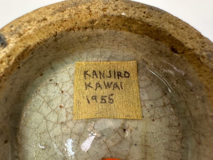 Kawai Kanjiro (1890-1966, Japanese) Original Studio Pottery Tea Bowl Chawan Vintage 1955 4.5'W X 4'H - Key Figure In The Mingei (Folk-Art) Studio Pottery Movement Estimate $1,500-$4,500 [Photo 9]