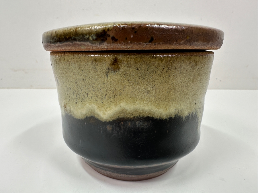 Shinsaku Hamada (1929-2023, Japanese) Original Studio Pottery Covered Box Vintage 1964 4'W X 3'H - Second Son Of Shoji Hamada - Estimate $300-$600 [Photo 4]