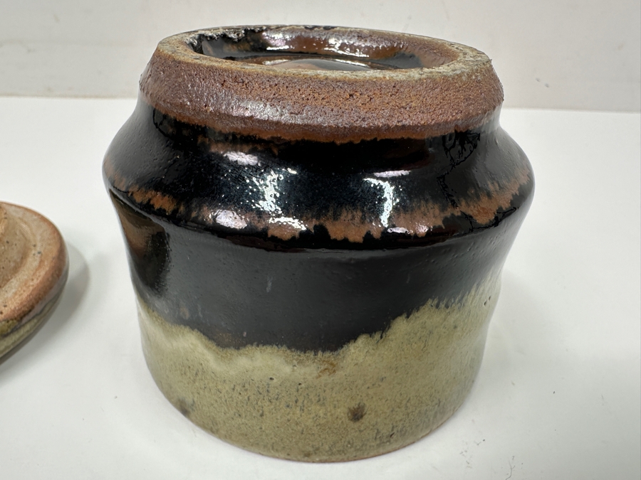 Shinsaku Hamada (1929-2023, Japanese) Original Studio Pottery Covered Box Vintage 1964 4'W X 3'H - Second Son Of Shoji Hamada - Estimate $300-$600 [Photo 8]