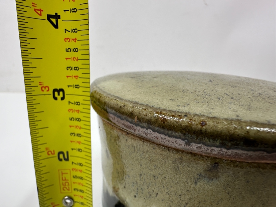 Shinsaku Hamada (1929-2023, Japanese) Original Studio Pottery Covered Box Vintage 1964 4'W X 3'H - Second Son Of Shoji Hamada - Estimate $300-$600 [Photo 10]