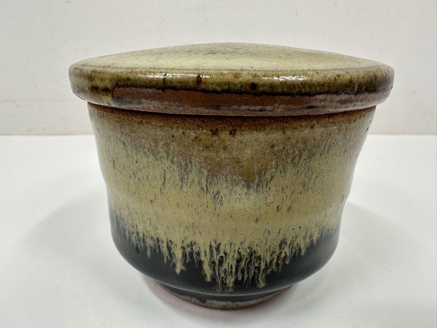 Shinsaku Hamada (1929-2023, Japanese) Original Studio Pottery Covered Box Vintage 1964 4'W X 3'H - Second Son Of Shoji Hamada - Estimate $300-$600 [Photo 3]