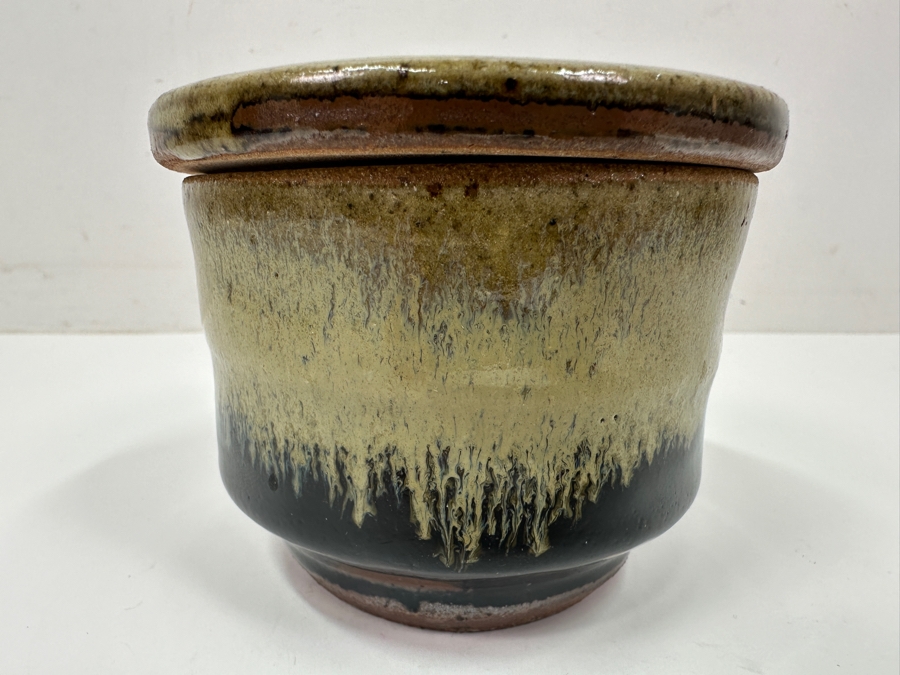 Shinsaku Hamada (1929-2023, Japanese) Original Studio Pottery Covered Box Vintage 1964 4'W X 3'H - Second Son Of Shoji Hamada - Estimate $300-$600 [Photo 2]