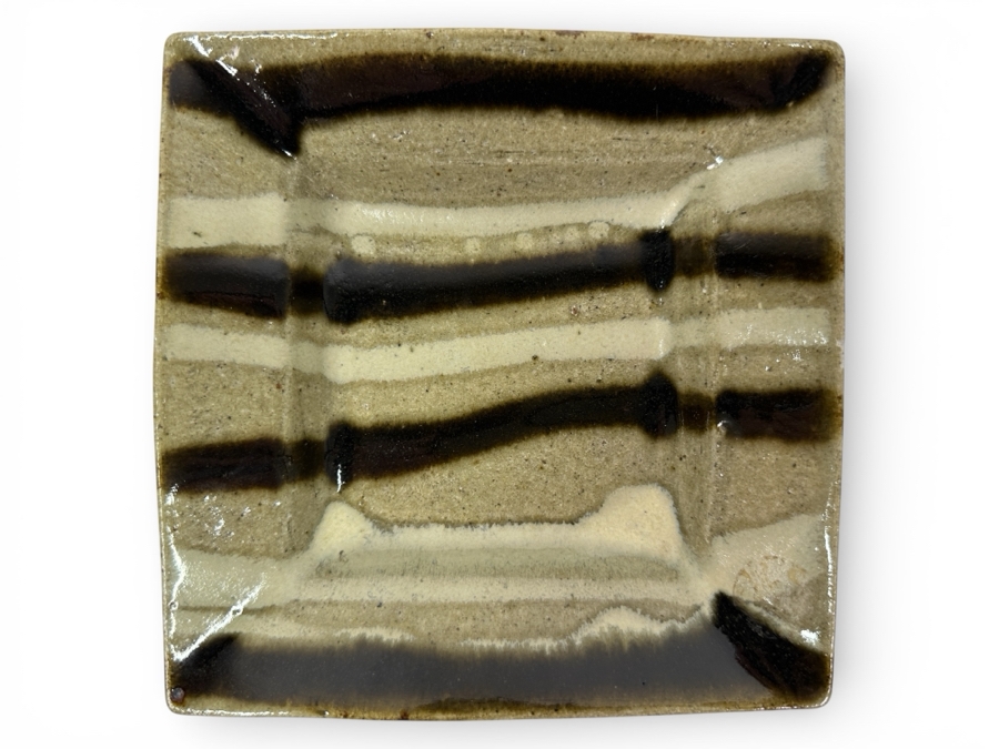 Atsuya Hamada (1932-1986, Japanese) Repaired Original Studio Pottery Small Dish Vintage 1972 6'W X 6'H - Son Of Shoji Hamada - Estimate $80-$200