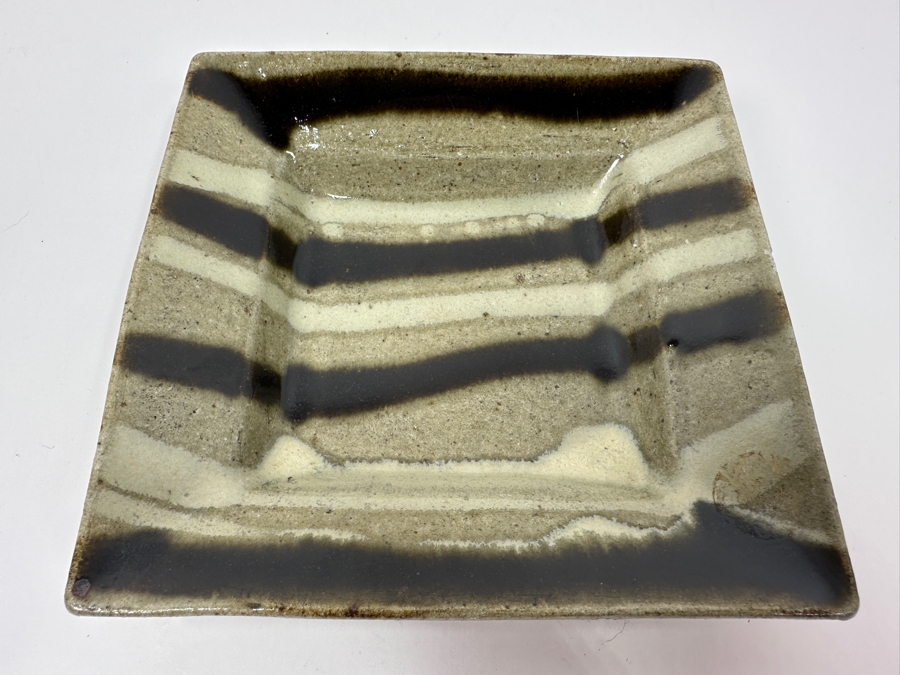 Atsuya Hamada (1932-1986, Japanese) Repaired Original Studio Pottery Small Dish Vintage 1972 6'W X 6'H - Son Of Shoji Hamada - Estimate $80-$200 [Photo 2]