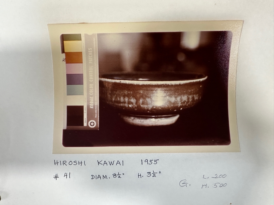 Kawai Kanjiro (1890-1966, Japanese) Original Studio Pottery Bowl Vintage 1955 8.5'W X 3.5'H - Key Figure In The Mingei (Folk-Art) Studio Pottery Movement Estimate $1,000-$3,000 [Photo 12]