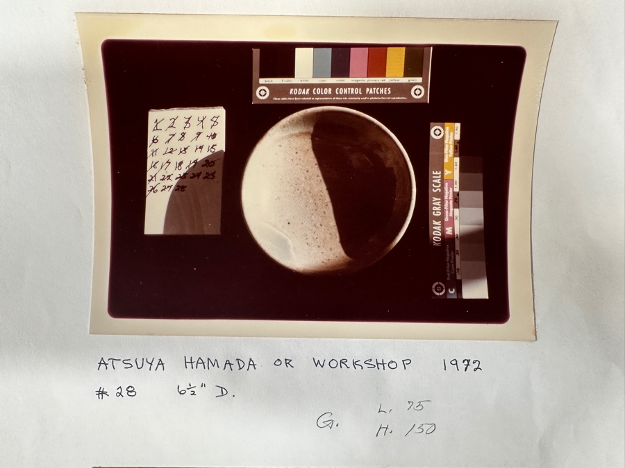 Atsuya Hamada (1932-1986, Japanese) Original Studio Pottery (3) Dishes Vintage 1972 6.25'W - Son Of Shoji Hamada - Estimate $250-$600 [Photo 10]