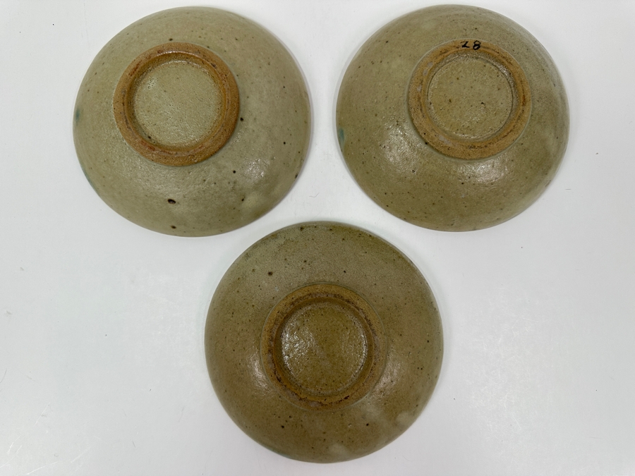 Atsuya Hamada (1932-1986, Japanese) Original Studio Pottery (3) Dishes Vintage 1972 6.25'W - Son Of Shoji Hamada - Estimate $250-$600 [Photo 6]