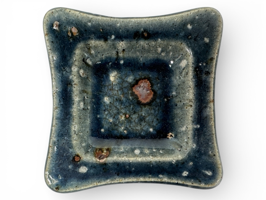 Just Added - Hiroshi Kawai (Japanese) Original Studio Pottery Dish Vintage 1964 5.5' X 5.5'