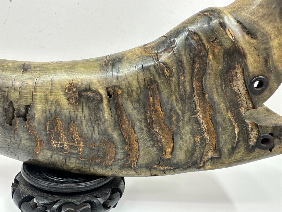 Vintage Japanese Folk Art Carved Horn Koi Fish Sculpture 16'W X 7'H [Photo 7]