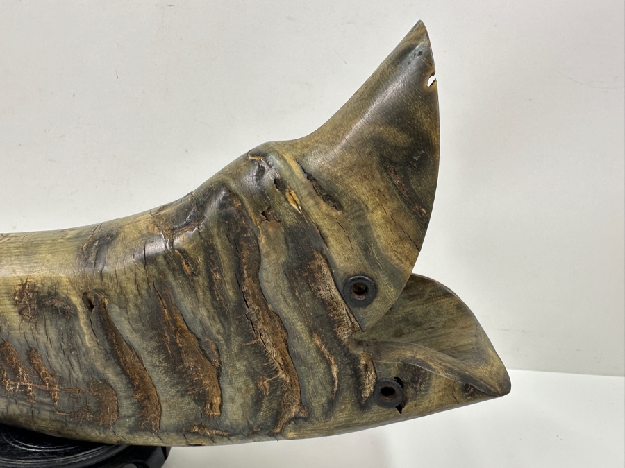 Vintage Japanese Folk Art Carved Horn Koi Fish Sculpture 16'W X 7'H [Photo 8]