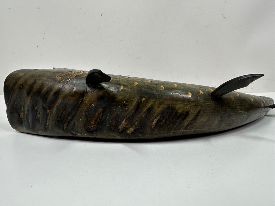 Vintage Japanese Folk Art Carved Horn Koi Fish Sculpture 16'W X 7'H [Photo 9]