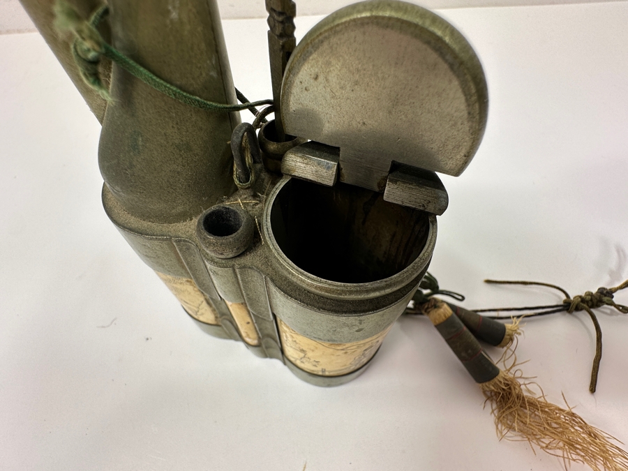 Vintage Chinese Opium Pipe With Scenic Carving At Base 13.5'H [Photo 13]