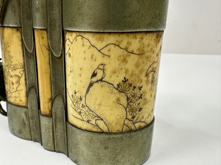 Vintage Chinese Opium Pipe With Scenic Carving At Base 13.5'H [Photo 6]