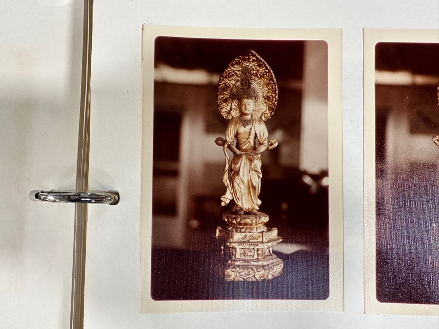 Antique Japanese Edo Period (1603-1868) Carved Gilt Wooden Sculpture Of Guanyin Buddha Standing On A Lotus Base With Halo Mandorla Behind The Figure (Some Damage To Multiple Areas Including Hands) 15.5'H Estimate $2,000-$4,000 [Photo 19]