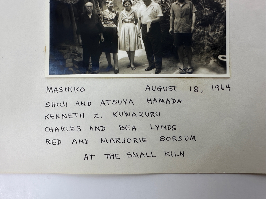 (6) B&W Photographs Of Shoji Hamada (1894-1978, Japanese) And Atsuya Hamada In 1964 At The Small Mashiko Kiln And At The Porch Of The Main House With Client [Photo 2]