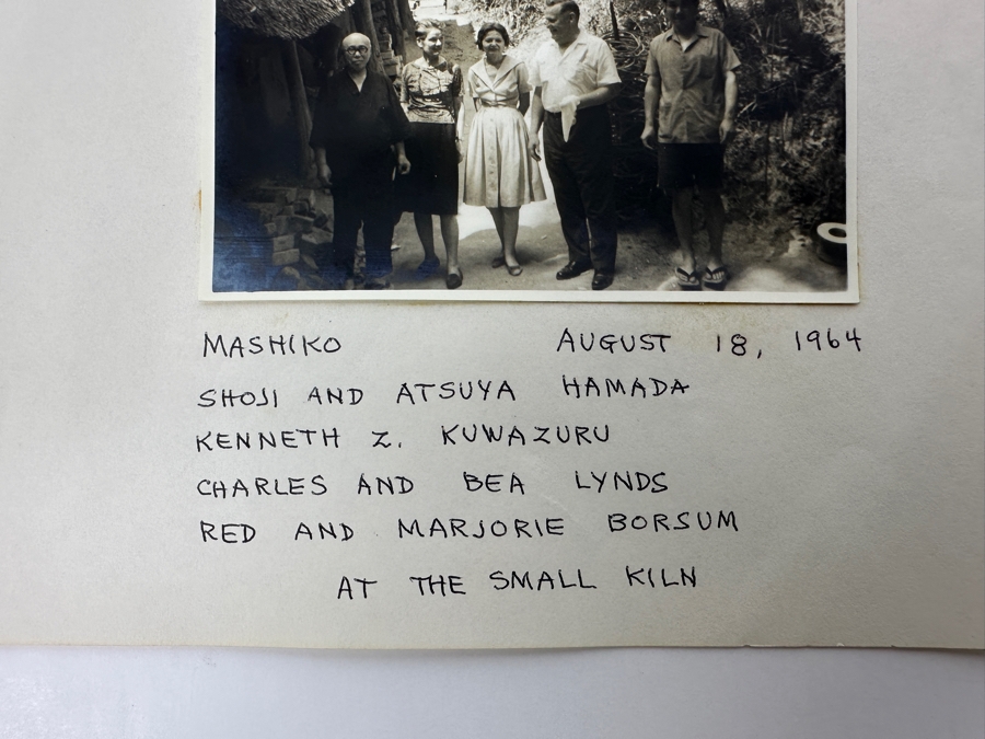 (6) B&W Photographs Of Shoji Hamada (1894-1978, Japanese) And Atsuya Hamada In 1964 At The Small Mashiko Kiln And At The Porch Of The Main House With Client [Photo 3]