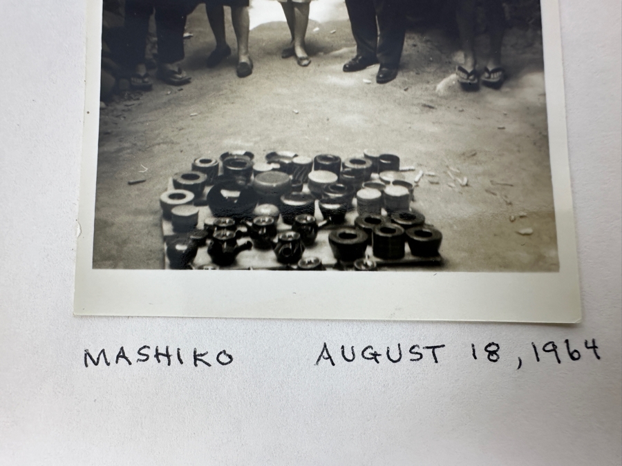 (6) B&W Photographs Of Shoji Hamada (1894-1978, Japanese) And Atsuya Hamada In 1964 Near The Small Mashiko Kiln With Client Showing A Collection Of Pots From Shinsaku Hamada [Photo 8]