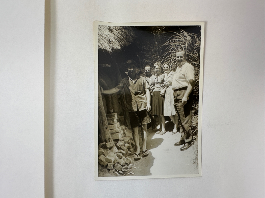 (6) B&W Photographs Of Shoji Hamada (1894-1978, Japanese) And Atsuya Hamada In 1964 Near The Small Mashiko Kiln With Client Showing A Collection Of Pots From Shinsaku Hamada [Photo 6]