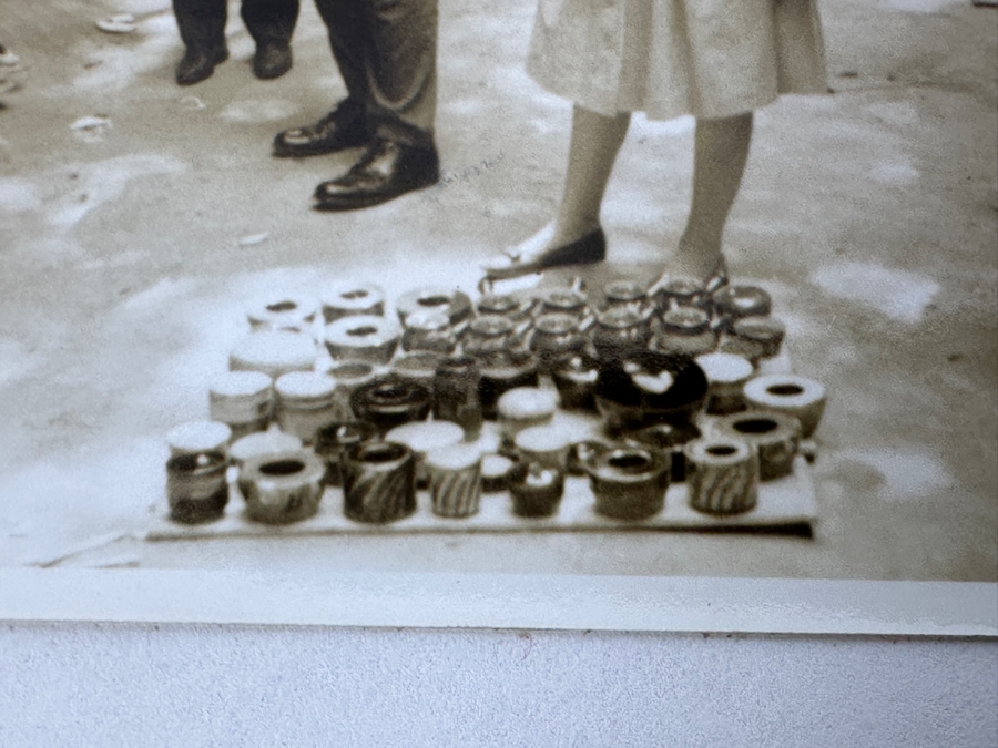 (6) B&W Photographs Of Shoji Hamada (1894-1978, Japanese) And Atsuya Hamada In 1964 Near The Small Mashiko Kiln With Client Showing A Collection Of Pots From Shinsaku Hamada [Photo 4]