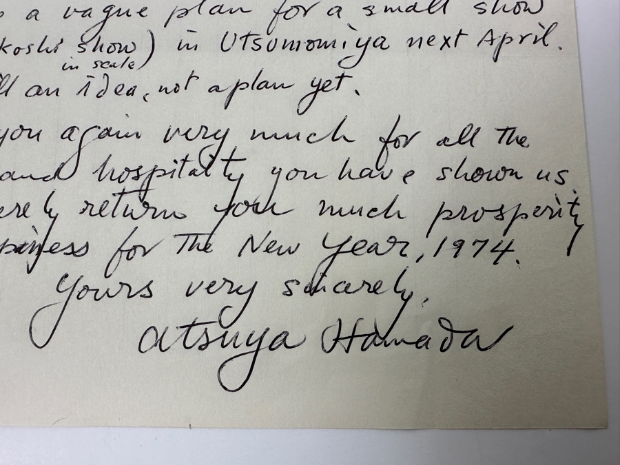 Vintage 1973 Long Handwritten Signed Letter From Atsuya Hamada To Client [Photo 6]