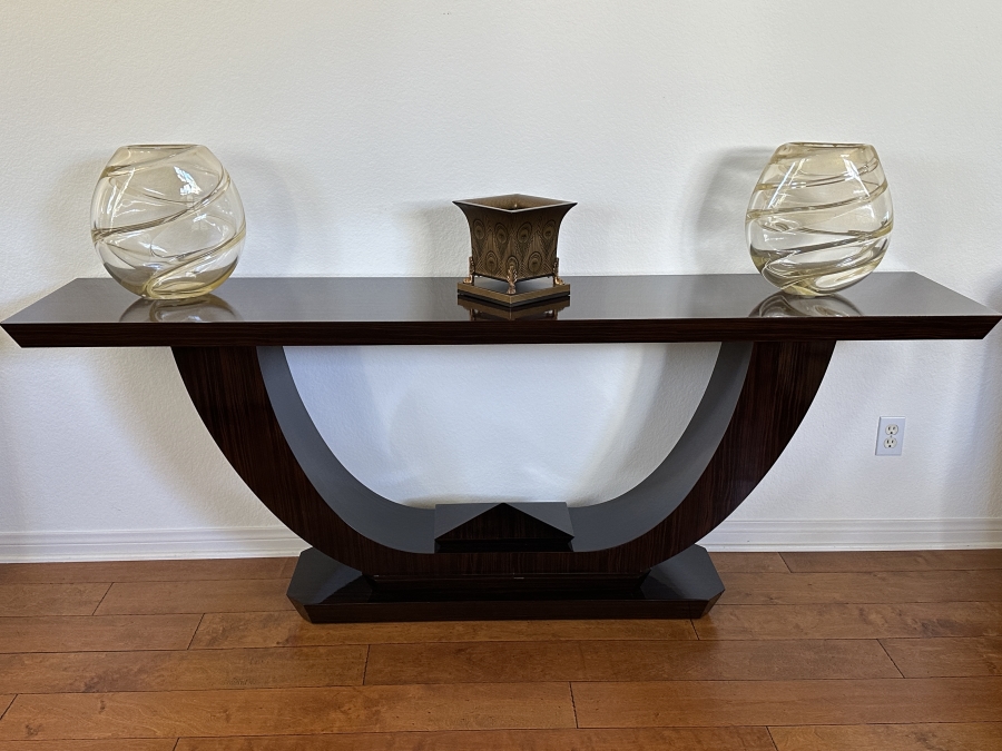 Art Deco Console Table in Dark Finish 84'W x 18'D x 31'H