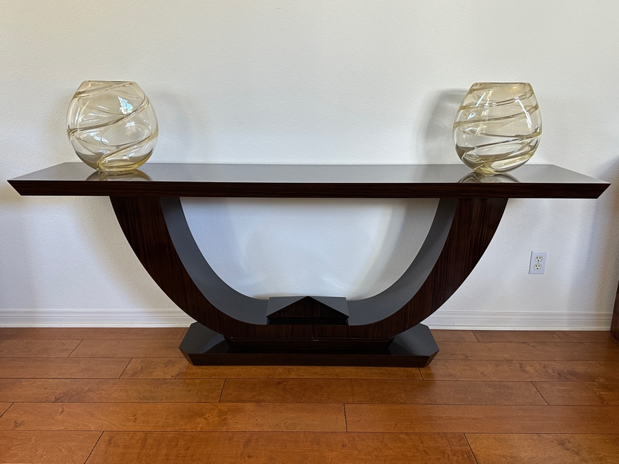 Art Deco Console Table in Dark Finish 84'W x 18'D x 31'H [Photo 3]