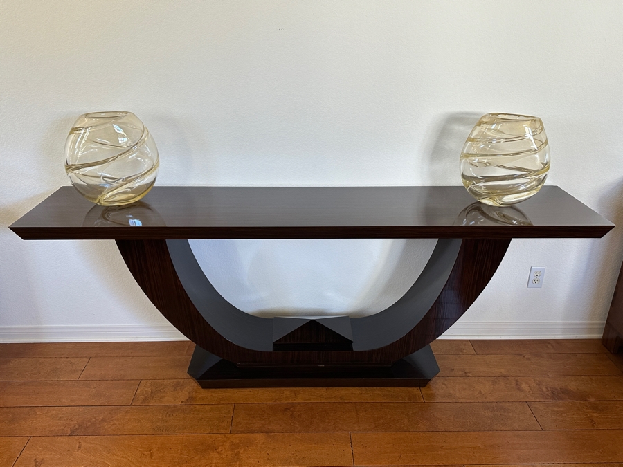 Art Deco Console Table in Dark Finish 84'W x 18'D x 31'H [Photo 5]