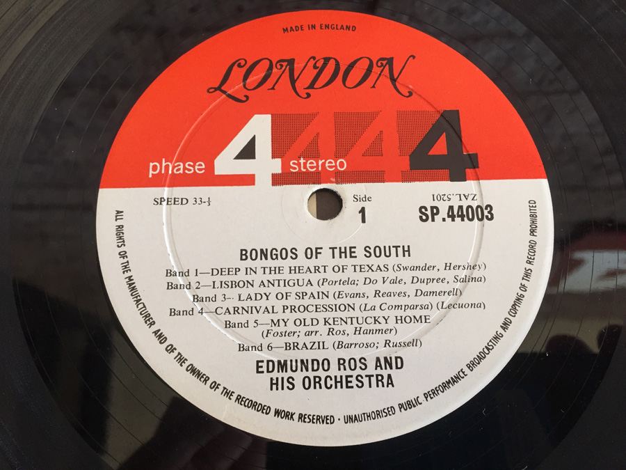 Edmundo Ros And His Orchestra - Bongos From The South - London Records ‎- SP 44003 - Phase 4 Stereo [Photo 6]