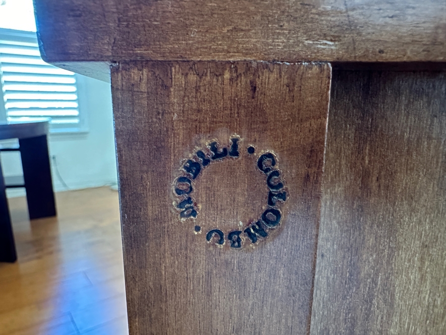 Colombo Mobili Biedermeier Style Chest of Drawers Plume Walnut, Palisanderwood, Geometric Inlays, Bronze mountings 43.25'W  x 19.75'D x 33.5'H Retails At Baker Furniture Laguna Niguel For $7,000 [Photo 13]