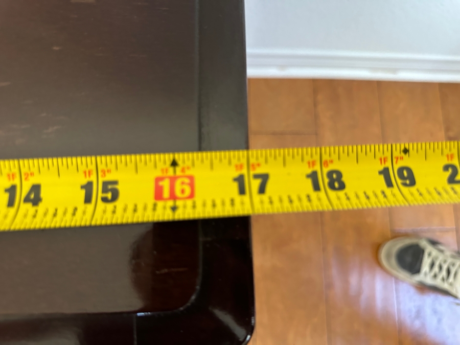 Barbara Barry for Baker Dark Wood Accent Table With Drawer And Shelf 17'W x 12'D x 26'H [Photo 6]