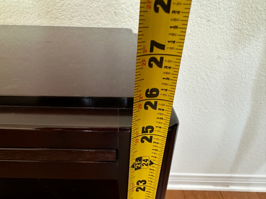 Barbara Barry for Baker Dark Wood Accent Table With Drawer And Shelf 17'W x 12'D x 26'H [Photo 8]