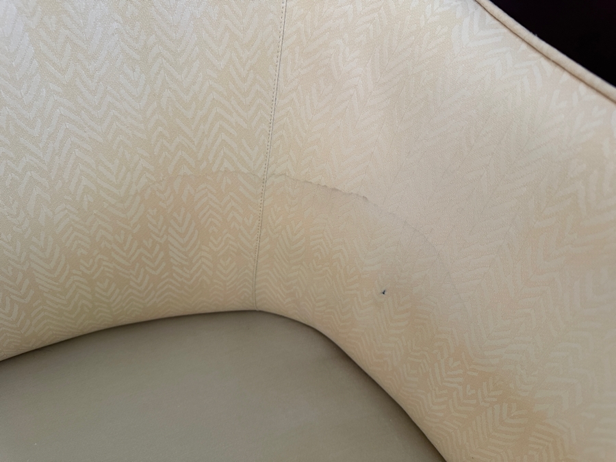 Barbara Barry for Baker Wood Framed Armchair With Tapered Legs And Textured Upholstery 28'W x 34'D x 32'H [Photo 7]