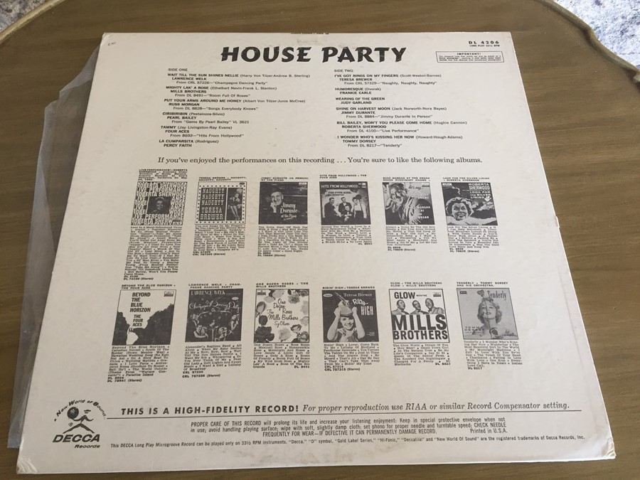 House Party - Decca - DL 38242 [Photo 2]